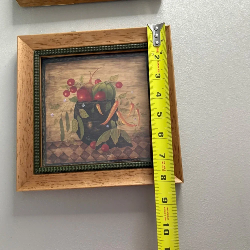 Valerie Evers Wenk Fruit Bowl Framed Art Prints Set of 2 Country Folk Art 8x8